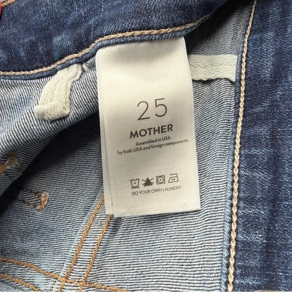 Mother Hustler Patch Pocket Ankle Jeans in Teaming Up Wash Size 25 Medium Wash